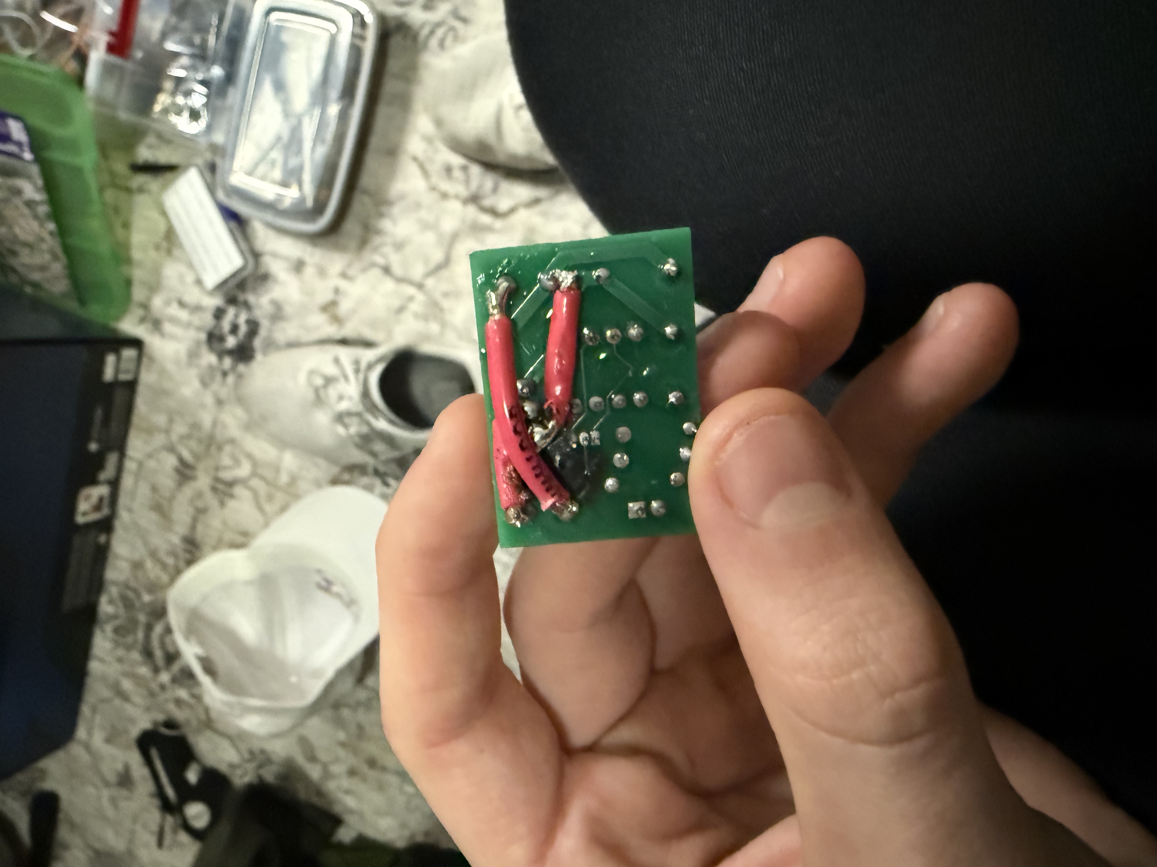 Assembled low-voltage cutoff PCB back side with reinforced current path