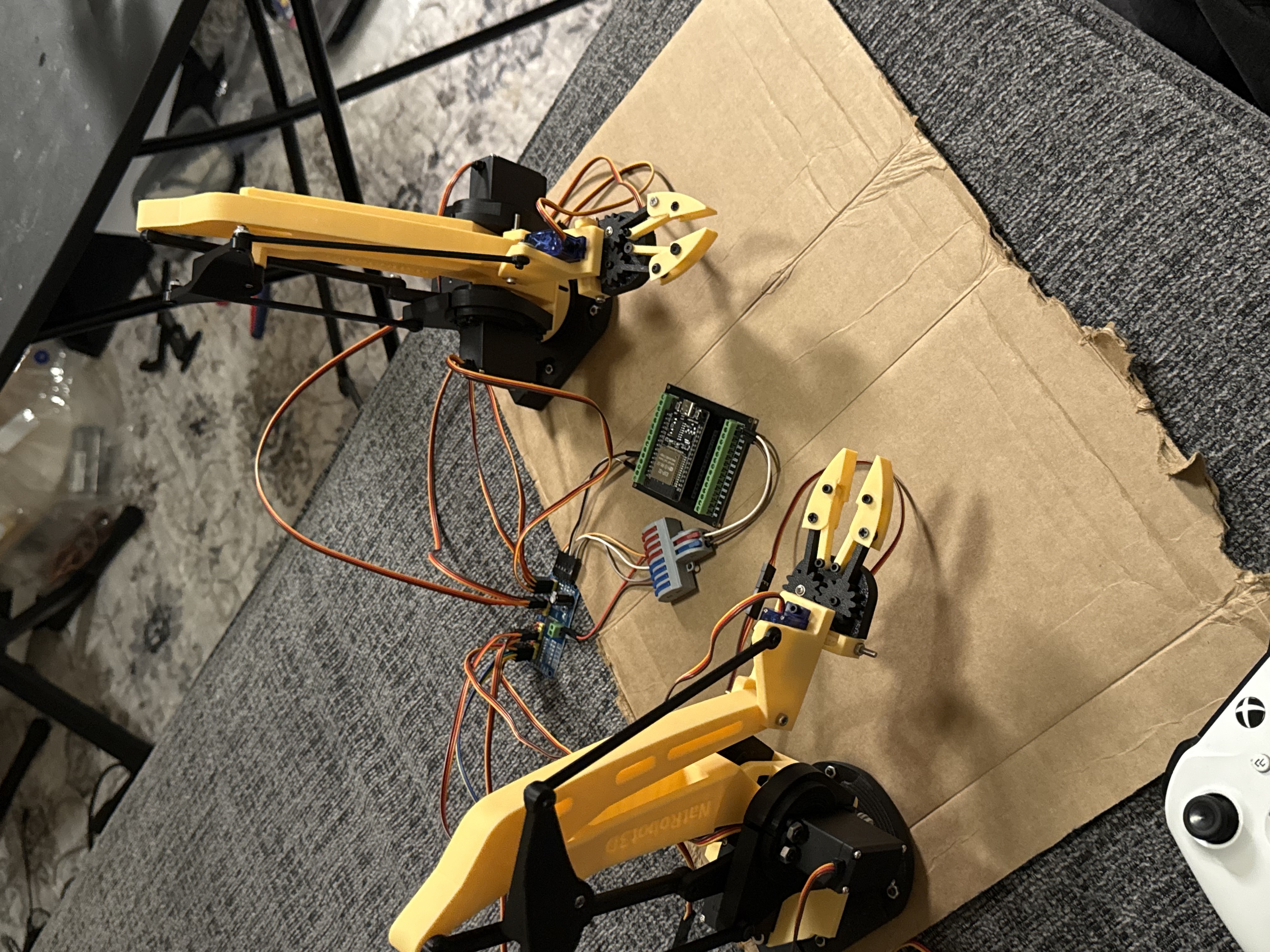 Dual robotic arm assembly