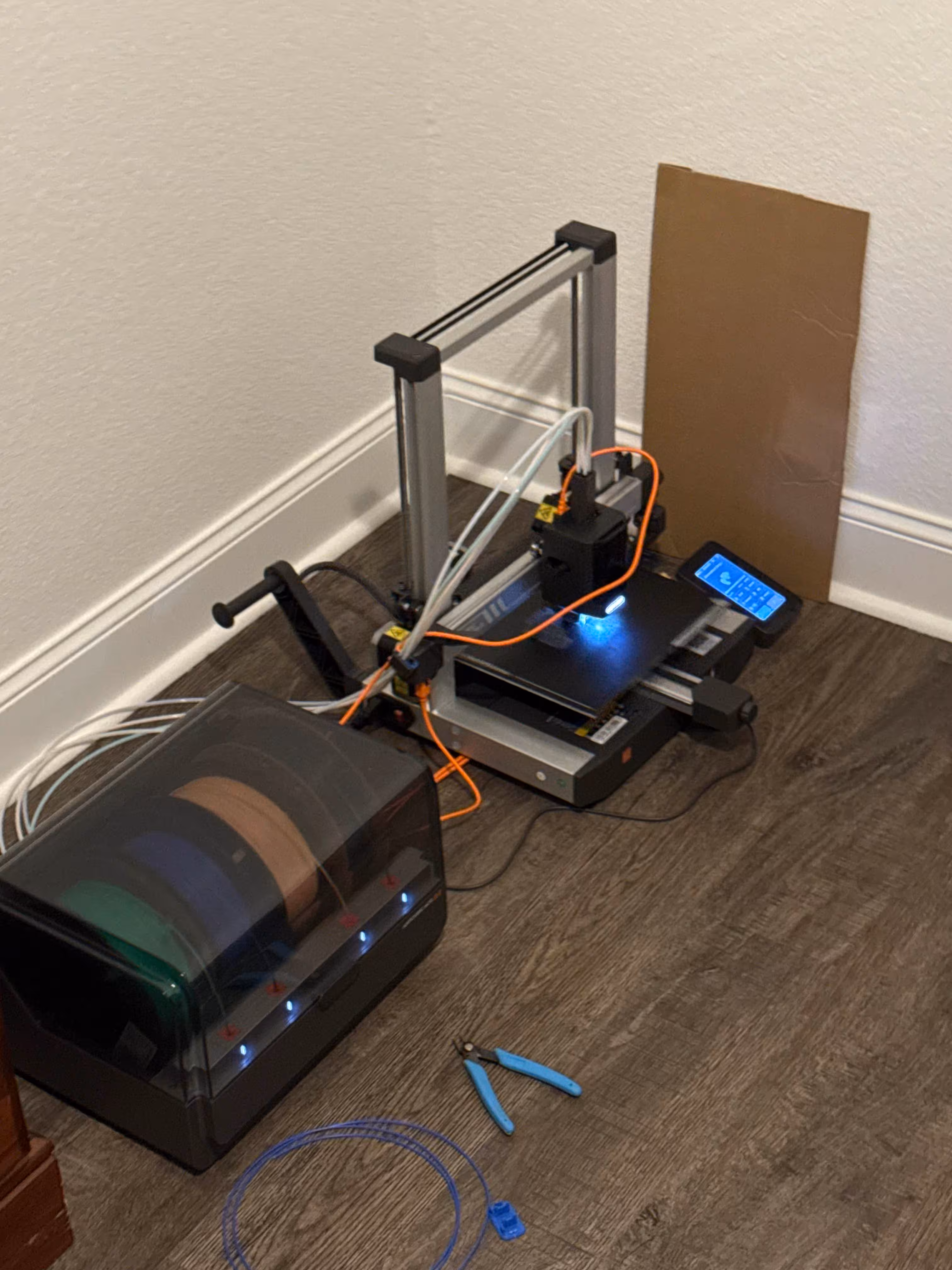 3D printer producing Wall-E robot parts