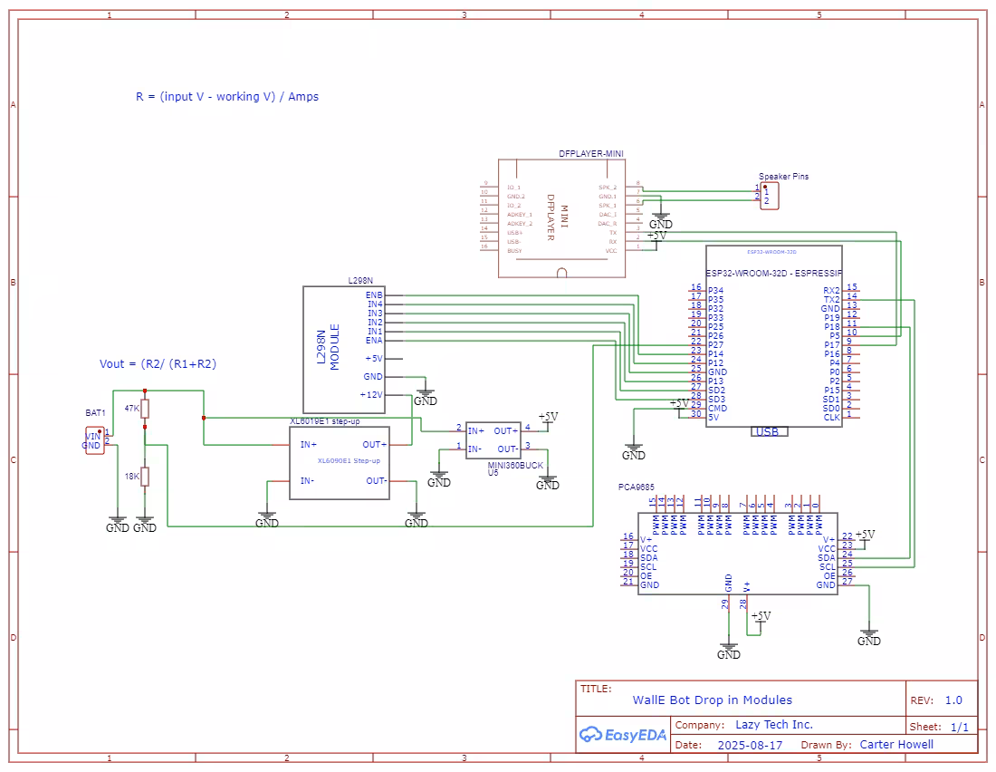 Wall-E robot electronics schematic
